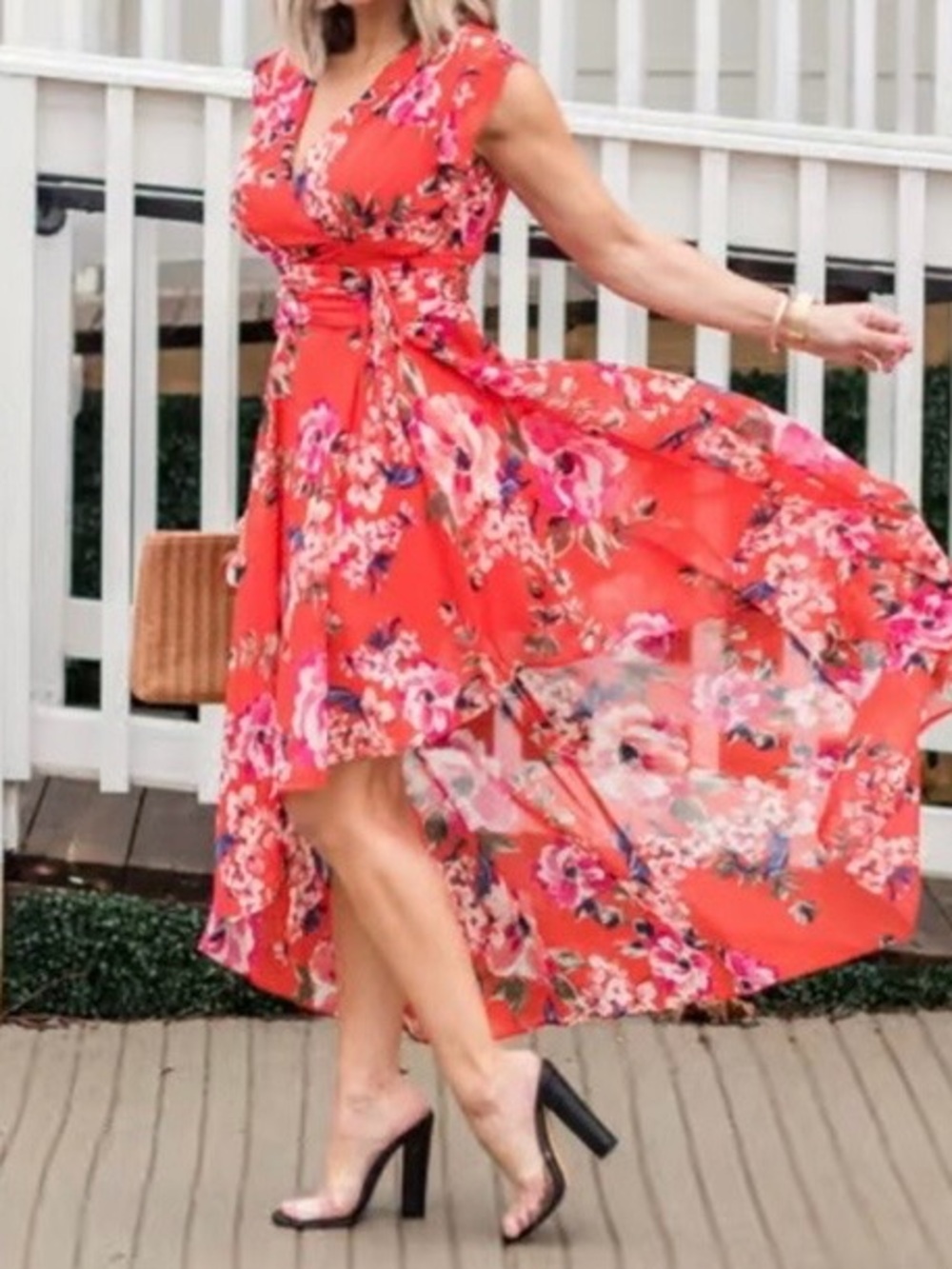 Eliza J High-Low Floral Chiffon Maxi Dress
Size 6 Multicolor NWT